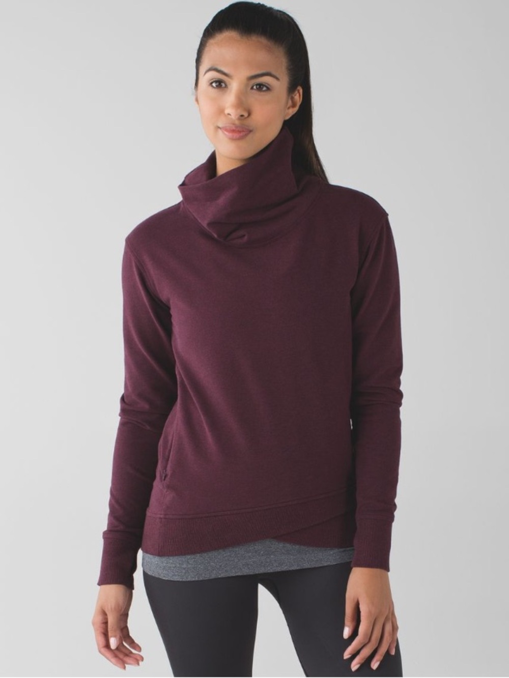 lululemon athletica Women's Burgundy Cowl Neck Sweatshirt